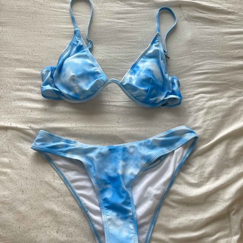 Shein Blue Tie Dye Bikini